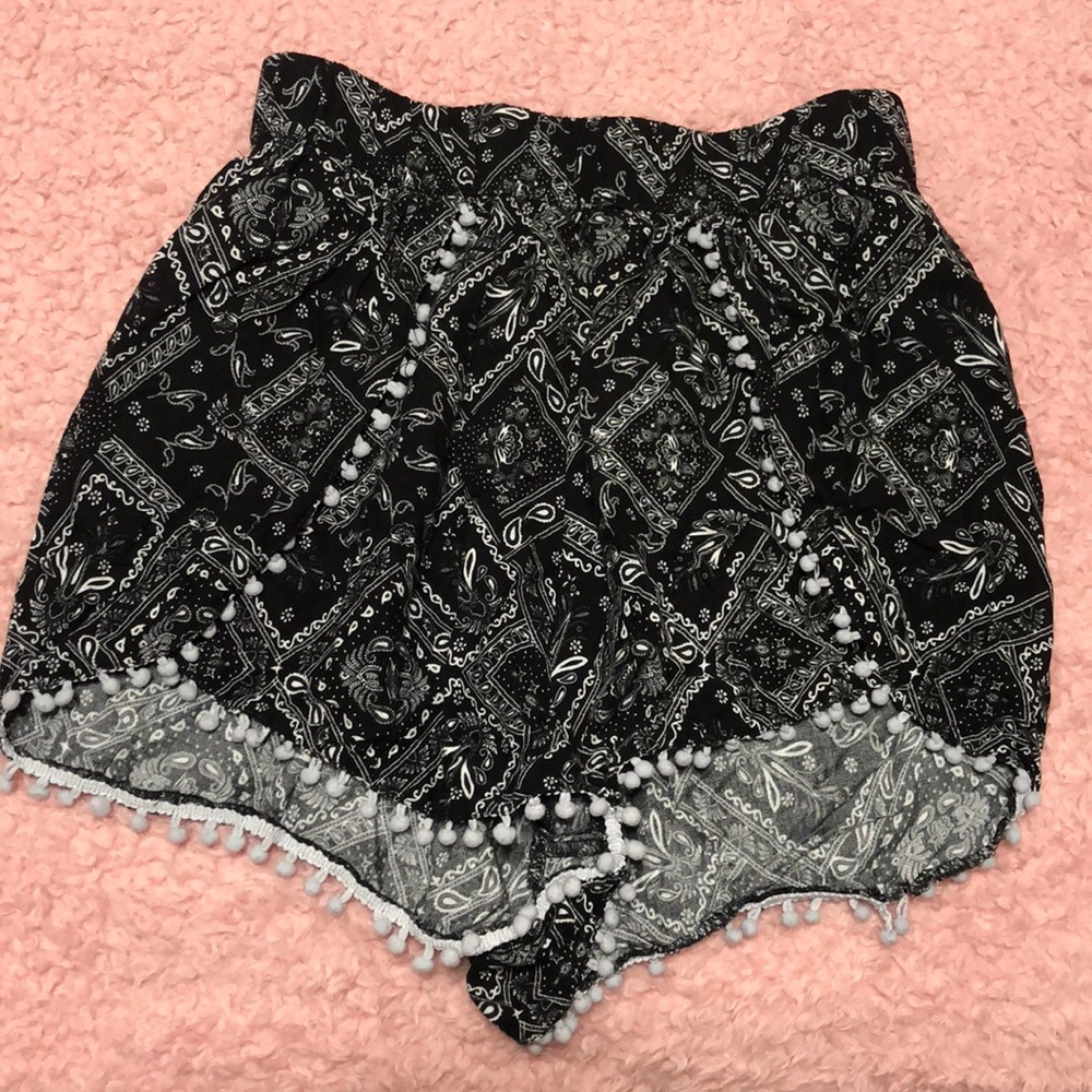 black shorts